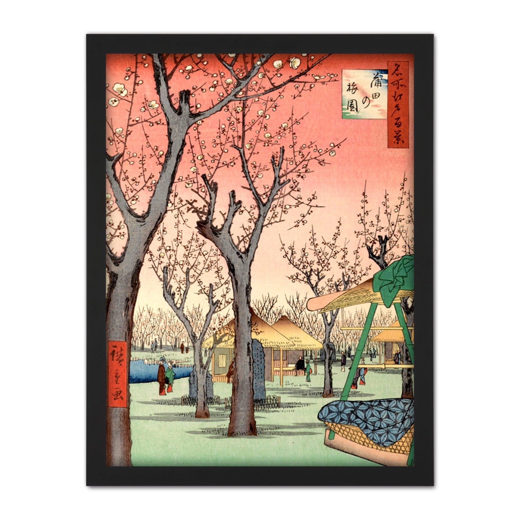 Utagawa Hiroshige Japan Plum Orchard in Kamada Large Framed Wall Decor Art Print